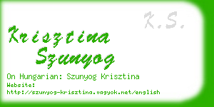 krisztina szunyog business card